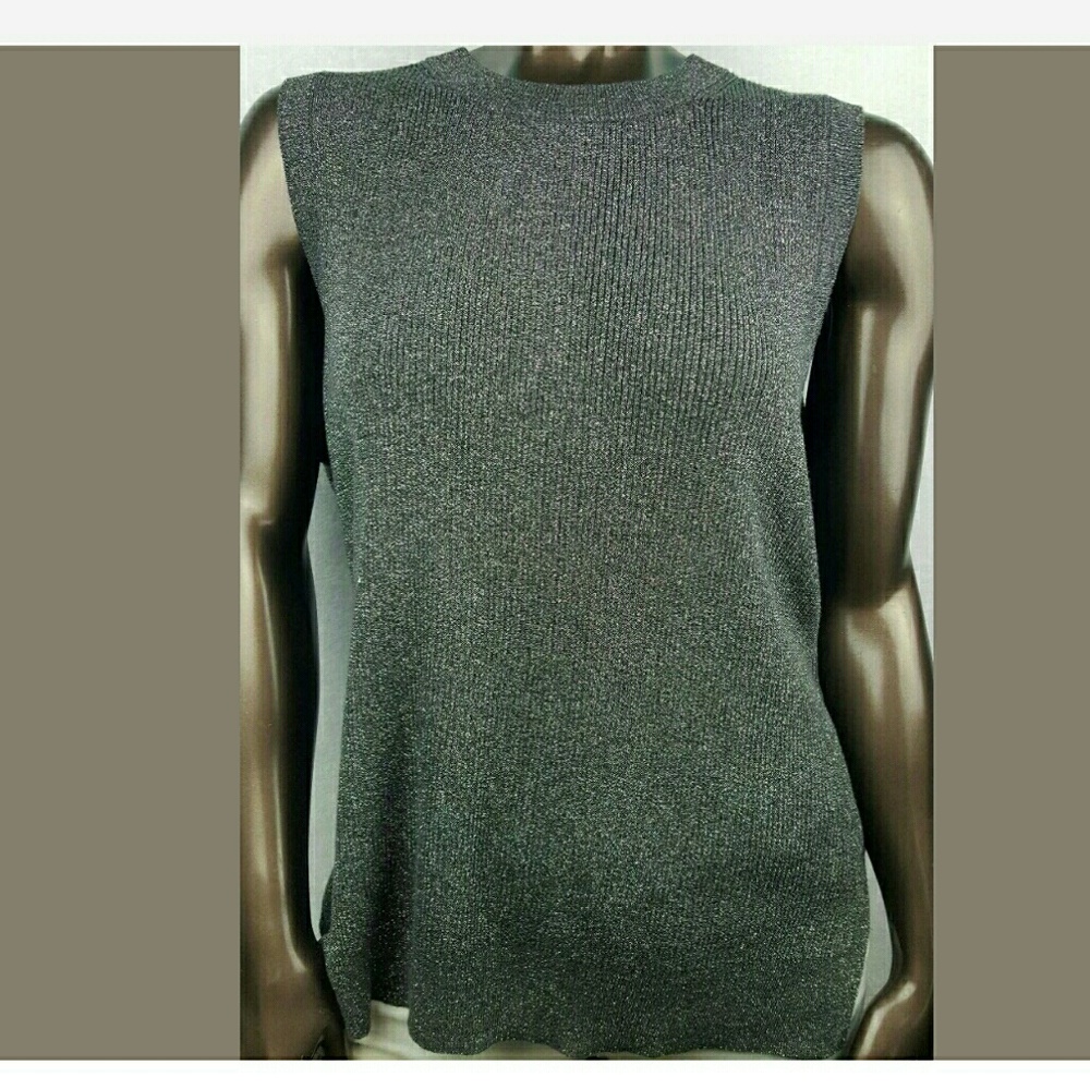 Michael Kors Grey Silver Sparkly High Low Top